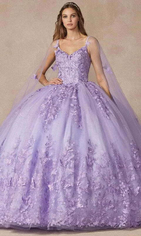 Classic Elegance Sales Juliet Dresses 1442 - V-Neck Butterfly Appliqued Quinceanera Gown