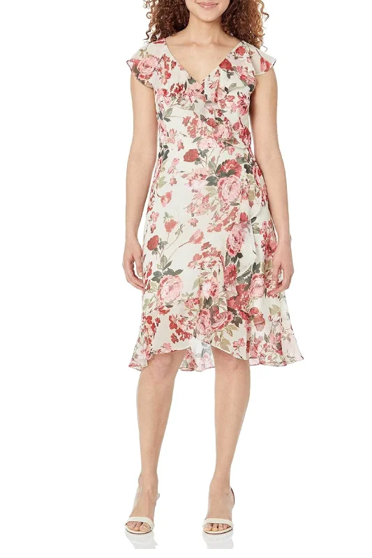 Forward Trendsetter London Times T6739M - Floral Sleeveless Cocktail Dress