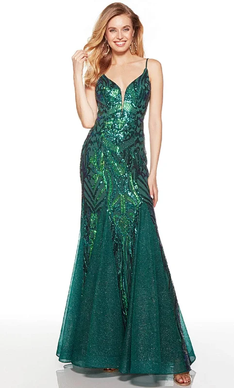 Trend Driven Wardrobe Alyce Paris 61420 - Plunging V-Neck Godets Prom Gown