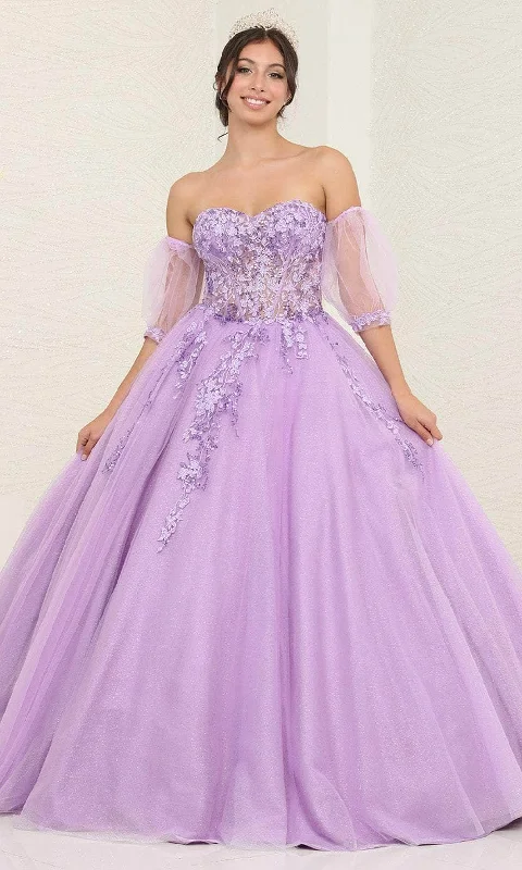 Limited Styles May Queen LK237 - Sheer Applique Ballgown