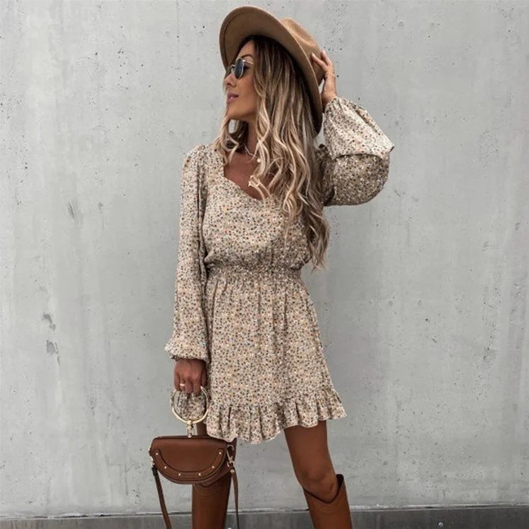 Outfits Ideas Dahlia Floral Soft Crinkled Tassel Dress