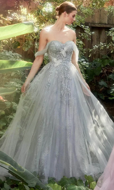 Business Casual Outfits Andrea and Leo - Aviary Embroidered Prom Gown A1149 - 1 pc Haze Blue In Size 4 Available