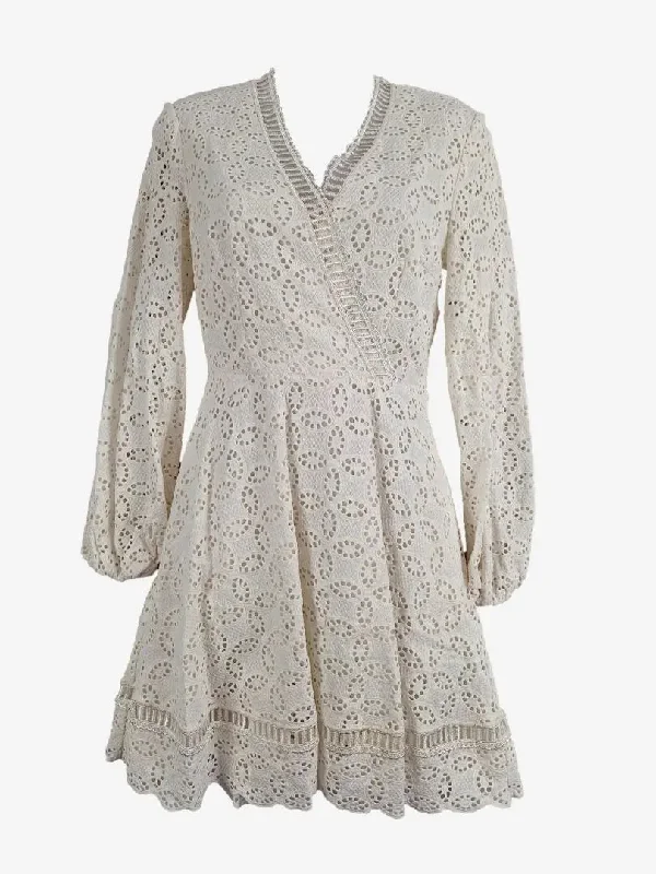 Daily Deals Ted Baker Chalk Broderie Flared Mini Dress Size 8