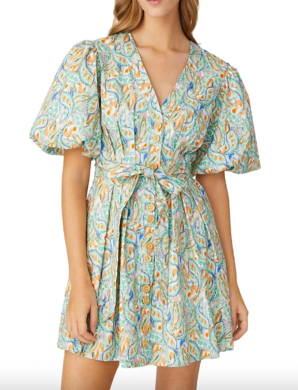 Women's Vacation Garments Camaro Dress In Green Multi