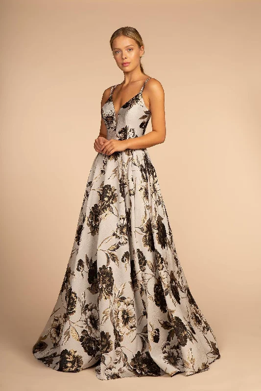 Top Brand Discounts Long Floral Print Formal Prom Ball Gown