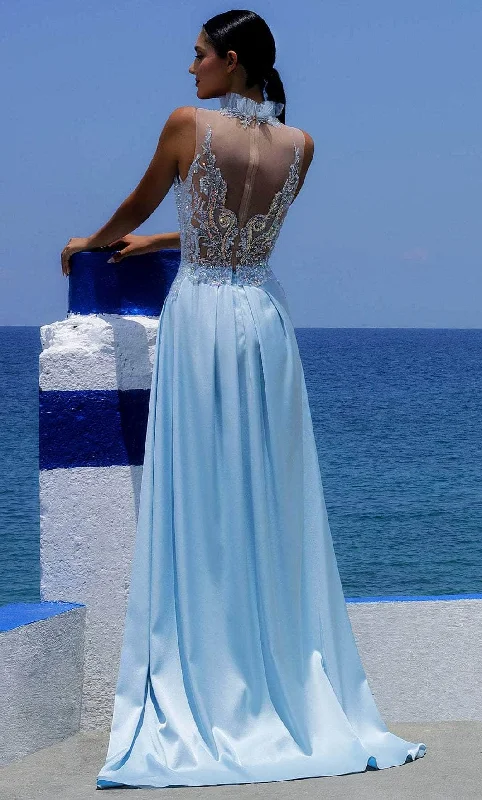 Trendy Street Style MNM COUTURE K3996 - Ruffled Halter Prom Gown
