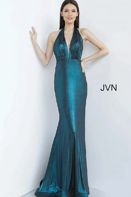 Street Style Fashion Jovani 02378 Halter Neckline Prom Long Dress