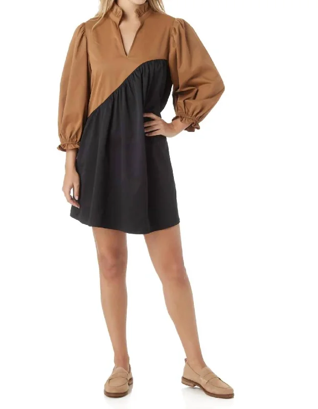 Style Breakthroughs Story Dress In Cappuccino Black