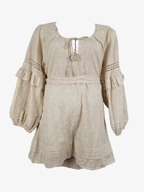 Limited Time Offer Spell & The Gypsy Oatmeal Metallic Threaded Mini Dress Size XXL