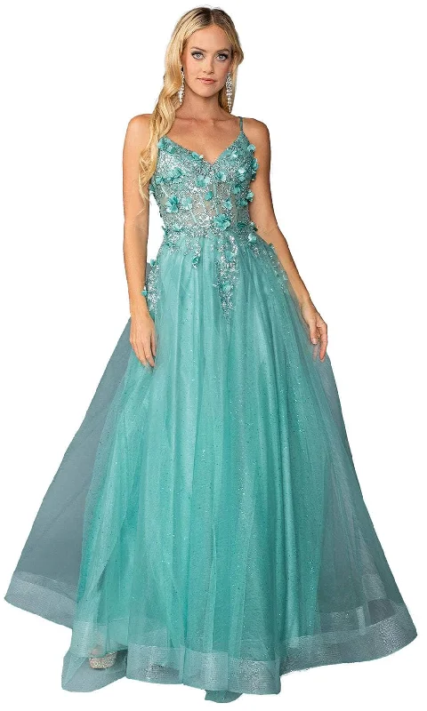 Flash Sales Dancing Queen 4462 - 3D Embellished Sleeveless Ballgown