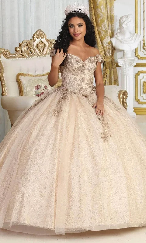 Vintage-Modern Style Offers May Queen LK222 - 3D Floral Ballgown