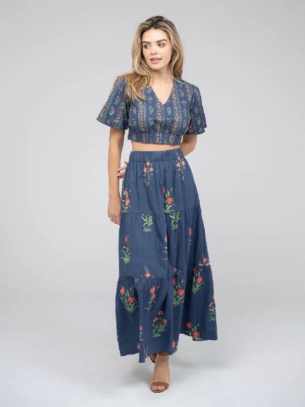 Winter Warehouse Sale The Abby Skirt | Navy Jaipur Floral