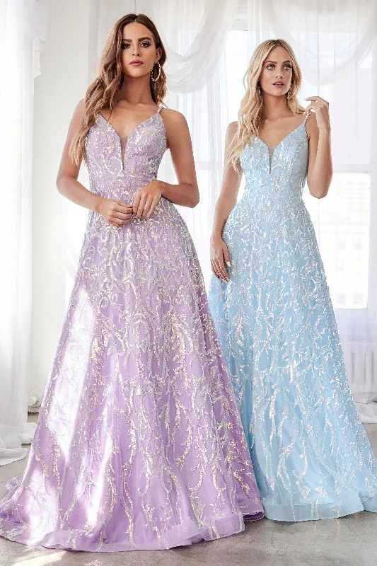 Your Timeless Wardrobe Awaits Cinderella Divine CB055 Prom Long Formal Spaghetti Strap Ball Gown