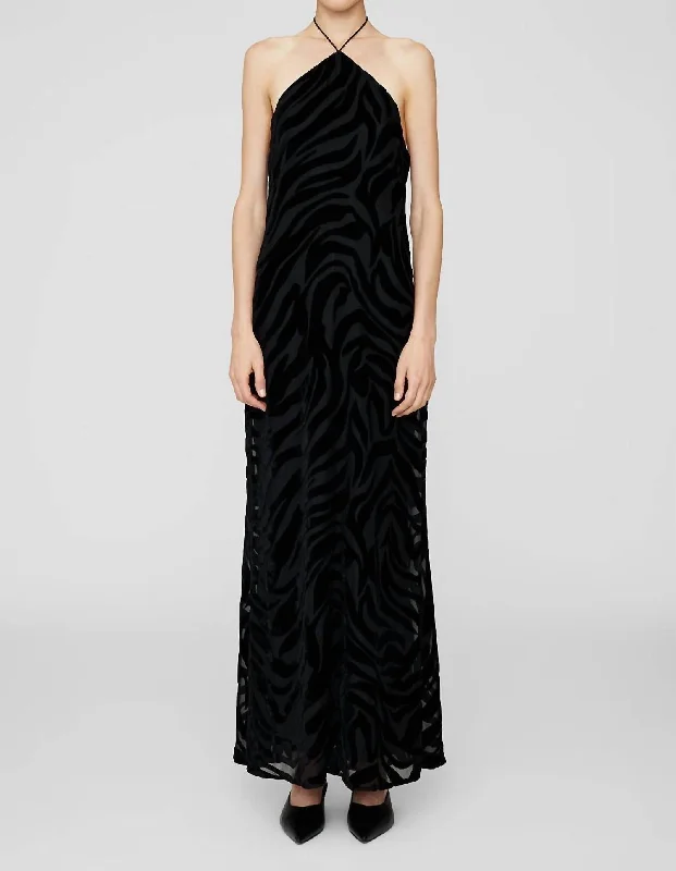 Redefining Women's Style Leanne Dress In Black Zebra Burnout