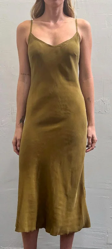New Arrival Discounts Farrah Slip Dress In Dark Green Cupro