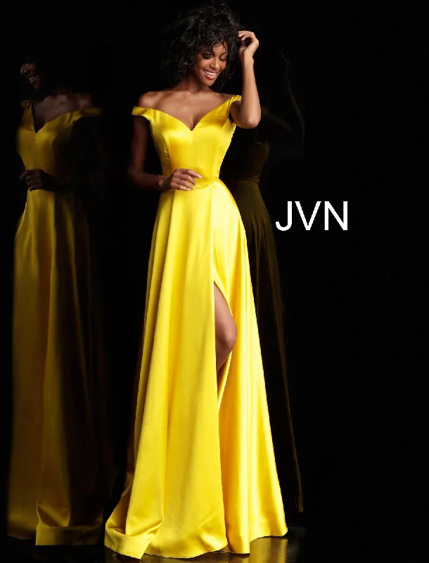 Sale Clothes Online Jovani 67752 Off Shoulder High Slit Prom Dress