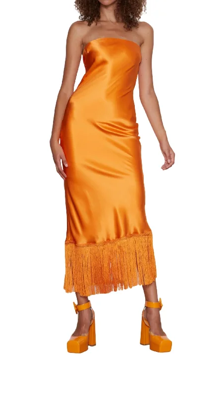 Brand Name Clothing Discount Extravaganza Joni Dress In Medium Orange