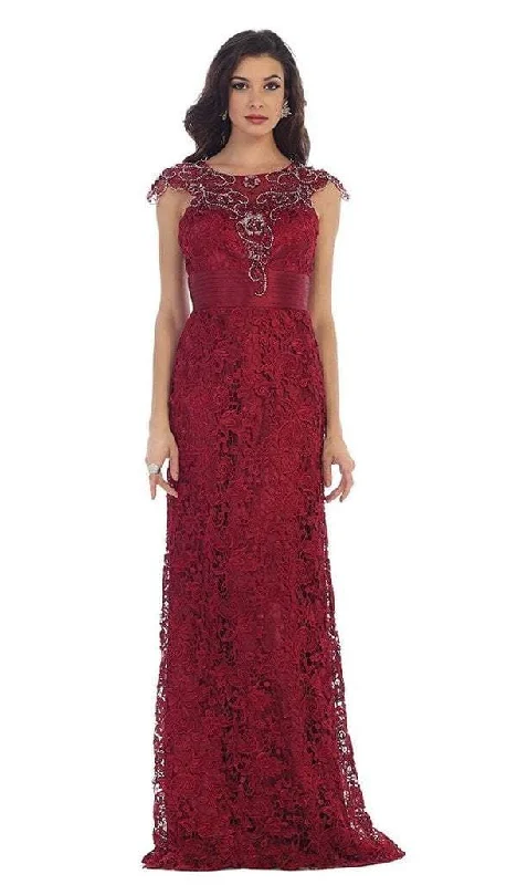 Flash Sale May Queen - Rhinestone Lace Floral Evening Gown RQ7182