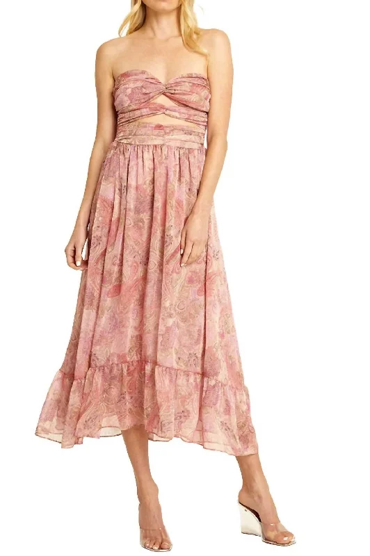 Women's Wardrobe Apparel Arianne Dress In Muted Paisley