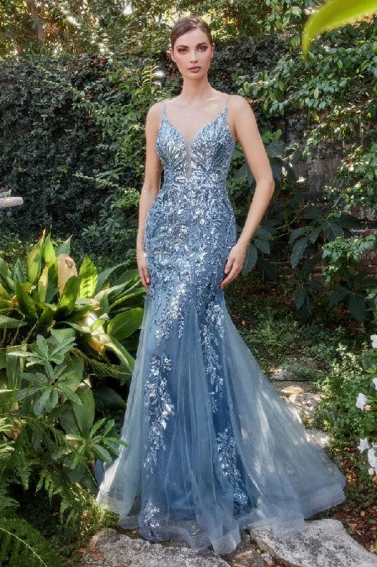 Chic Style, Always In Vogue Andrea & Leo A1118 Beaded Lace Applique Mermaid Prom Gown