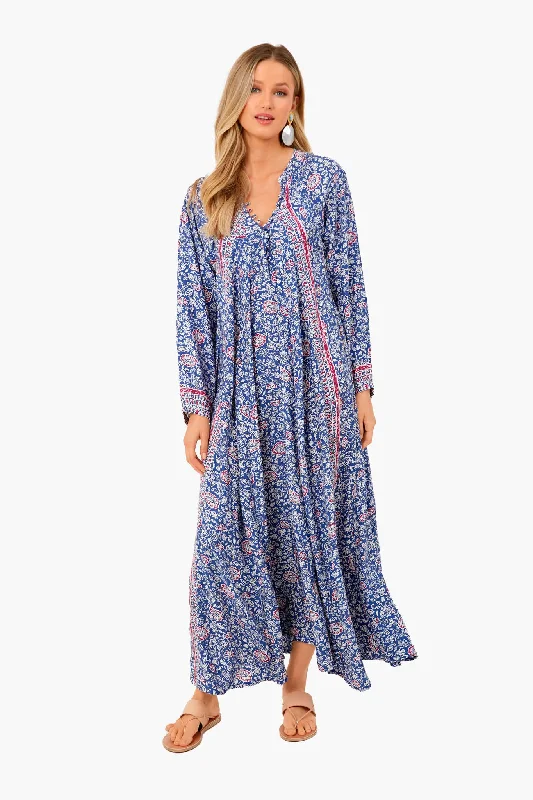 Modern Women’s Wardrobe Essentials Floral Print Pellicano Blue Fiore Maxi