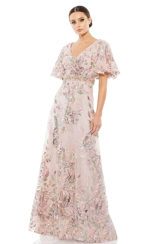 Boutique Styles Mac Duggal Evening 67880 - Flutter Sleeve Floral Evening Dress