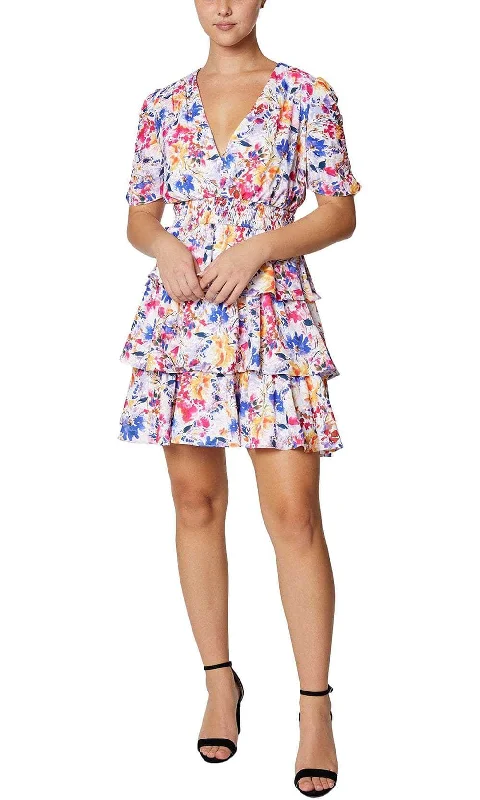 Retro Style Promotions Laundry HV03D01 - Floral Tiered Casual Dress