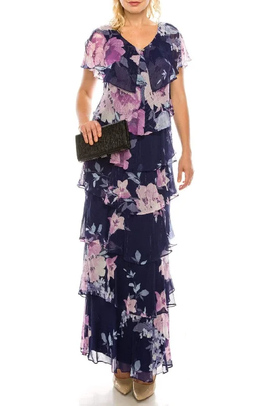 Summer Deals SLNY - 9171432 Floral Print V-neck Sheath Dress