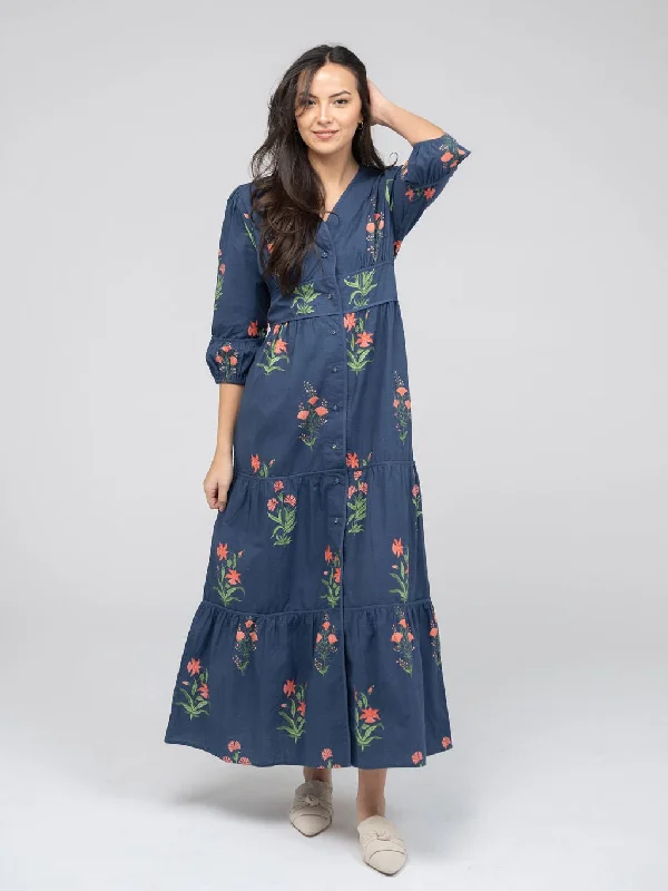 Massive Savings The Anna Dress | Navy Jaipur Floral