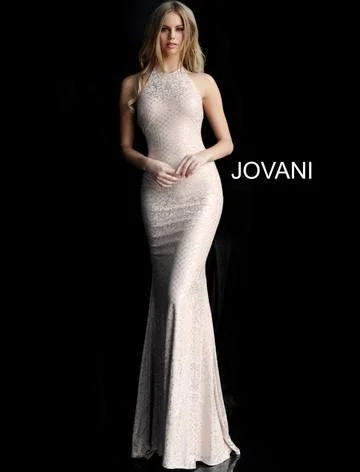 Women’s Outerwear for All Weather Conditions Jovani 60137 Lace Up Back Jersey Prom Dress