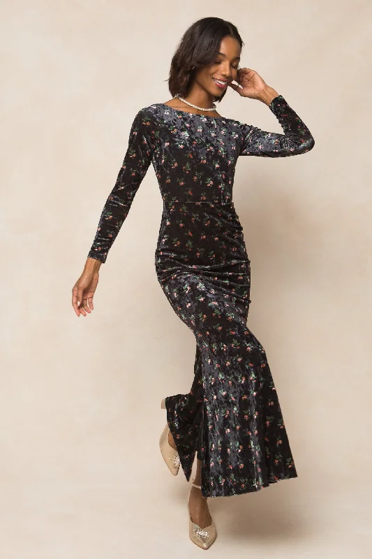 Seasonal Trends Ari Dress in Velvet Floral - FINAL SALE