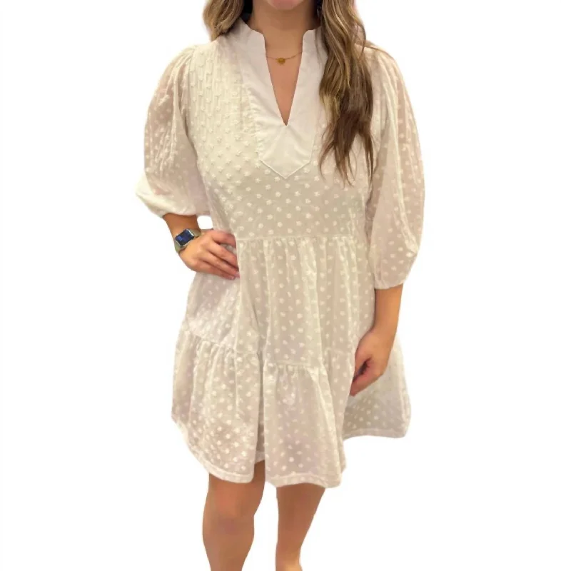 Versatile Wardrobe Essentials Tory Dress In White Eyelet