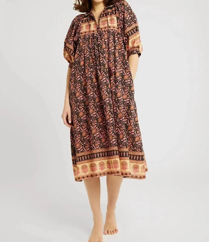Elegant Women's Clothing Saffron Dress In Fiore