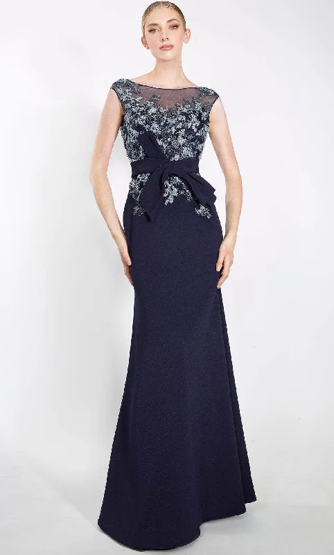 Stylish Basics Janique 2201 - Embroidered Illusion Evening Gown