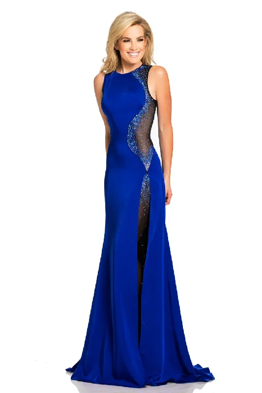 The Latest Fashion Trends Johnathan Kayne 8089 Size 2 Royal/Black sleeveless pageant gown prom dress