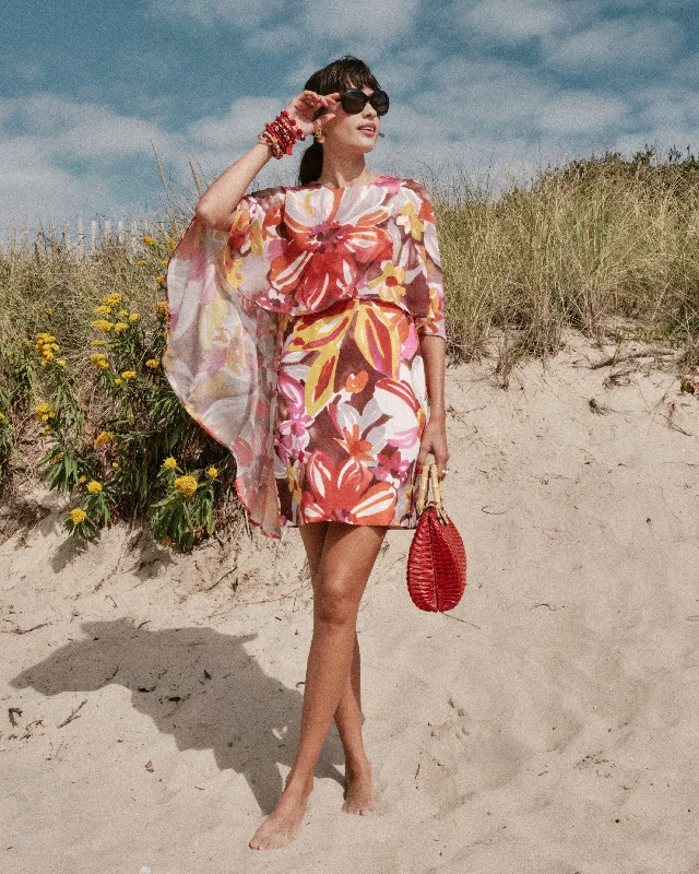 Unleash Your Style Mini Cape Dress Sun Floral