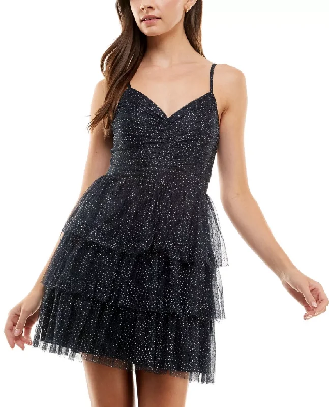 Durable Fashion Picks 3 - city studio navy glitter tiered ruffle mini dress