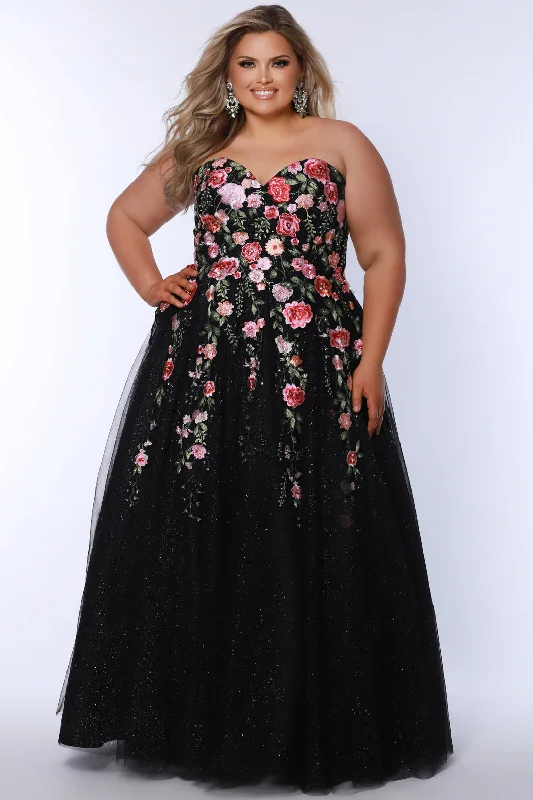 Casual Chic Deals Natural Elegance Black Floral Ball Gown