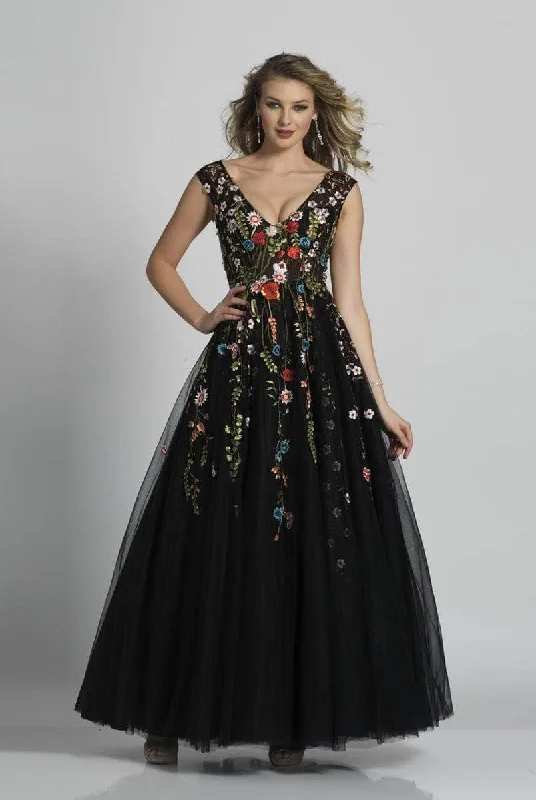 Modern Chic Discounts Dave & Johnny A5703 - Floral Embroidered A-Line Prom Dress