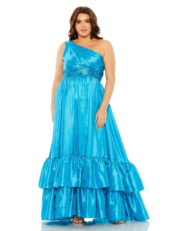 Enjoy Discount Mac Duggal 68527 Fabulouss Plus Size Long One Shoulder Dress