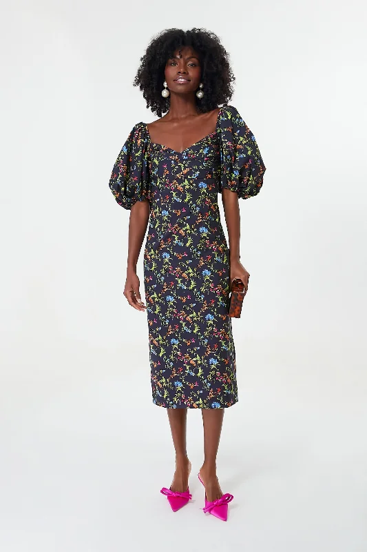 Gift Ideas Black Tropical Floral Bridget Dress