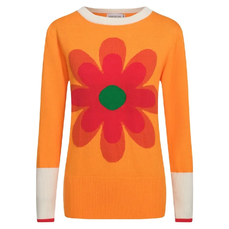 Exclusive Discounts Women's yellow floral 50s knit jumper
