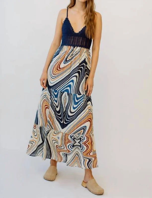 Contemporary Women's Clothing Seneiya Crochet Dress In Blue