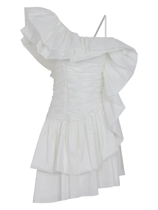 Everyday Women's Fashion Trends One Shoulder Draped Taffeta Dress