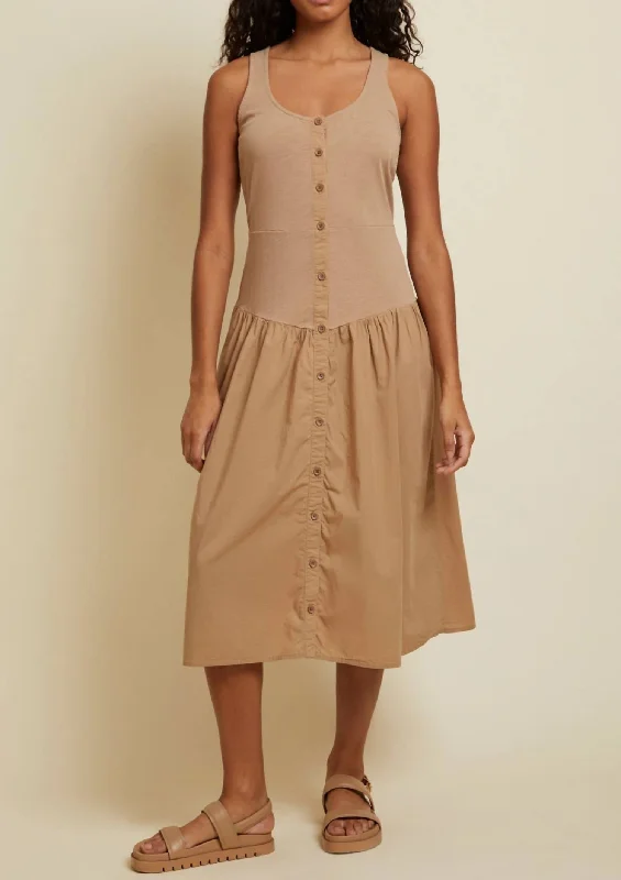 Classic Women's Fashion Carrie Romantic Sundress In Cafe Au Lait