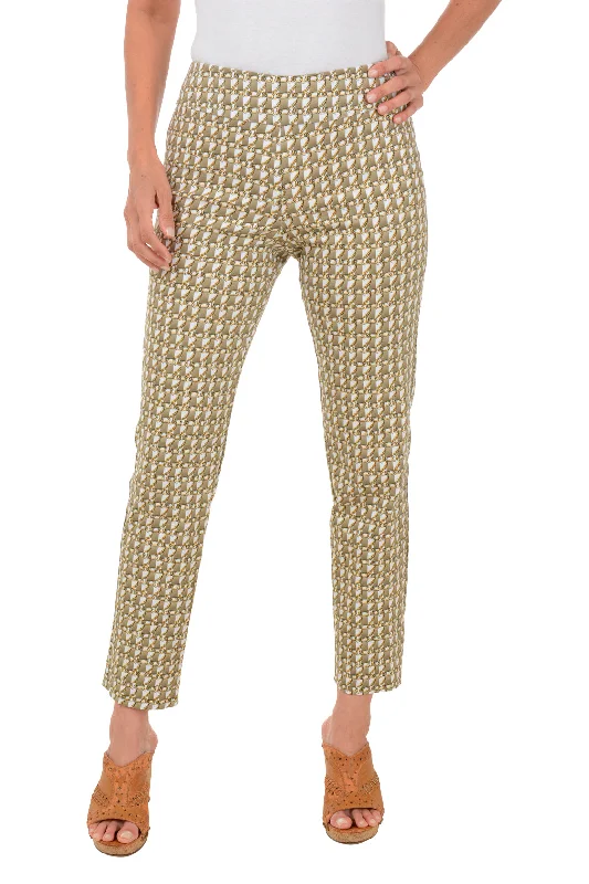 Fashionable Comfort Promotions White Gold Chains Pull-On Ankle Pant