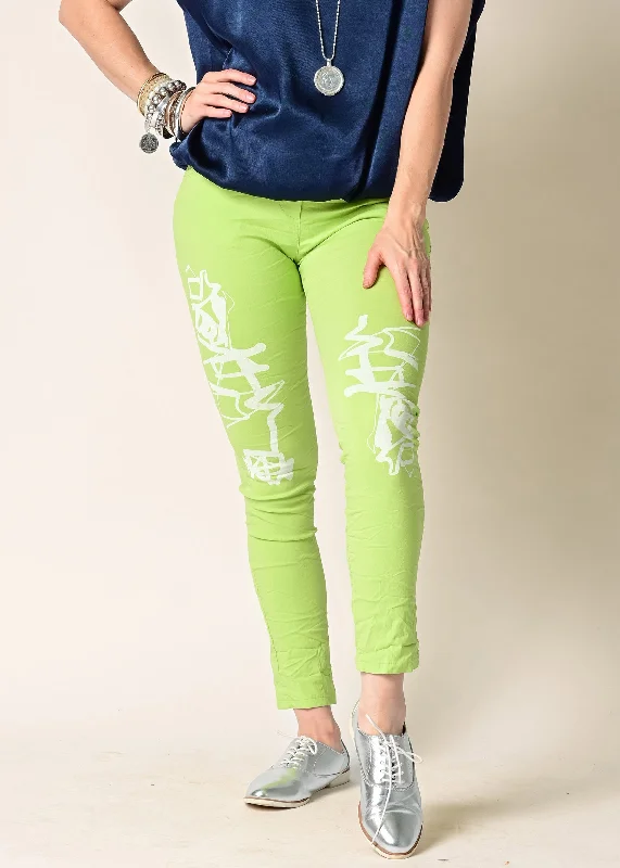 Sophisticated Street Style Offers Lorali Pants in Lime Splice