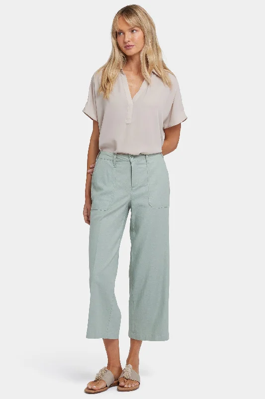 The Good Stuff Wide Leg Cargo Capri Pants - Tomatillo