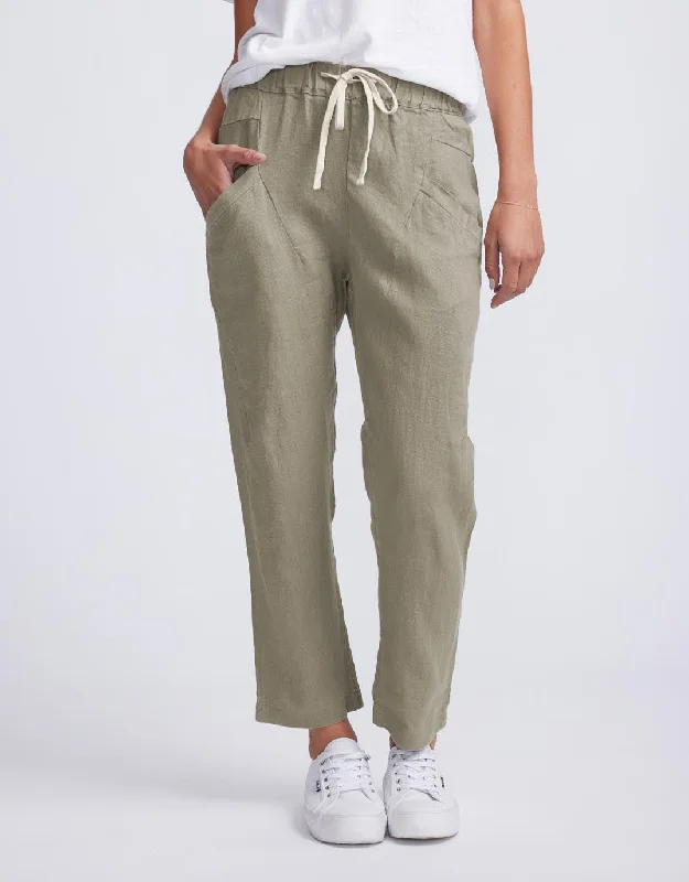 Wardrobe Essentials Luxe Linen Pants - Khaki