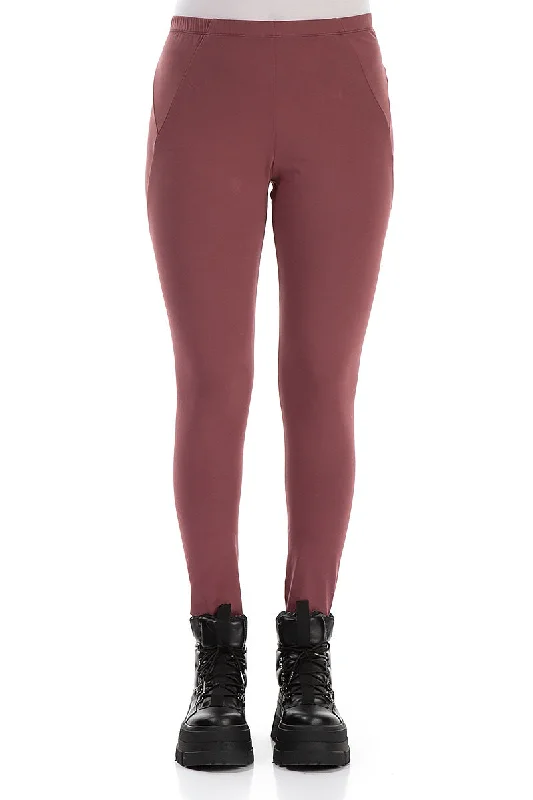 Casual Chic Deals Merlot Cotton Leggings